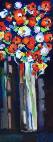 Frits van Eeden + Flowers in long white vase 2